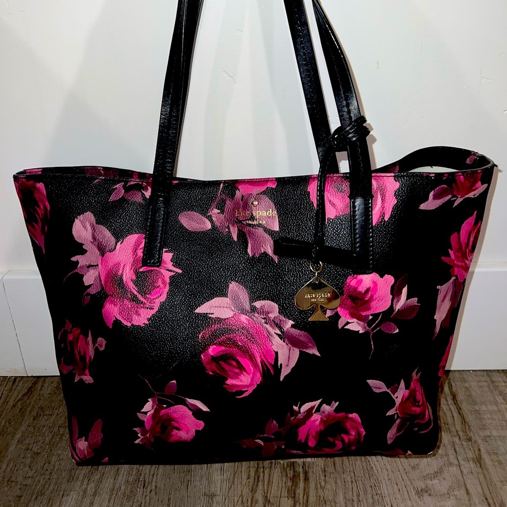 Kate Spade purse. Pink floral pattern. Gently used